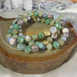 Crystal and Gemstone Stretchy Bracelet